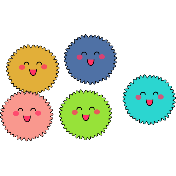 Colorful fuzzies vector clip art