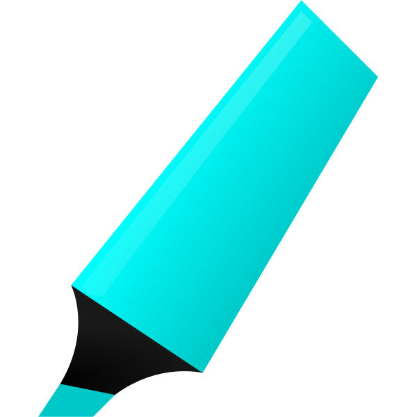 Vector illustration of cyan highlighter