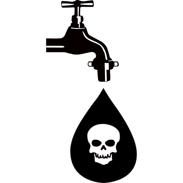 Vector drawing of water pollution