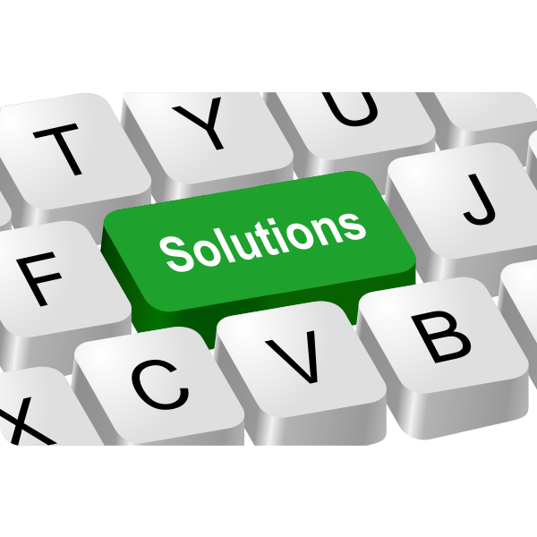 Solutions button vector illustration