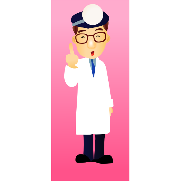 Vector image of doctor in white coat