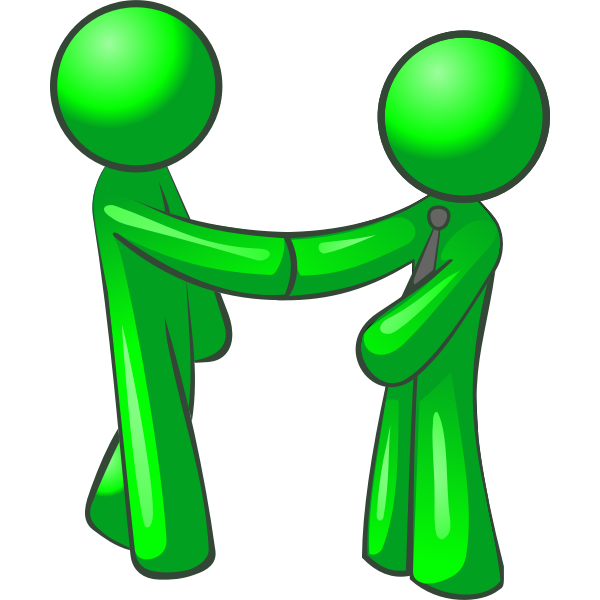 Vector graphics of two green figures