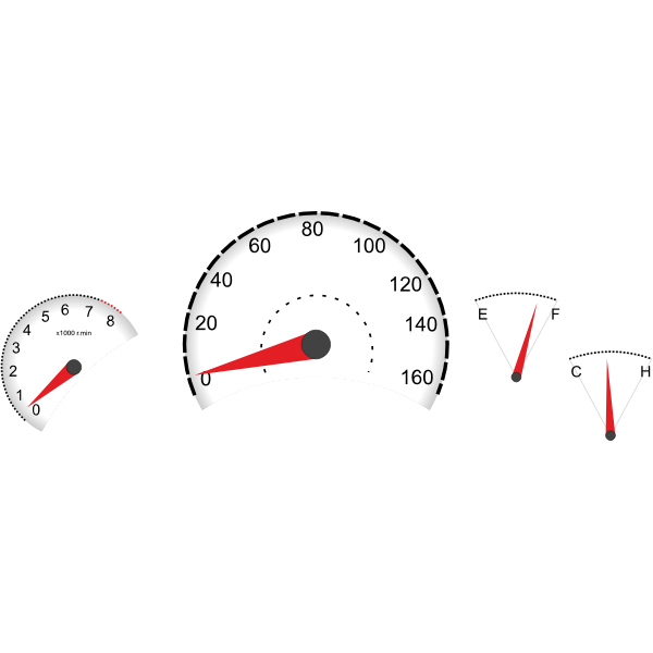 Vector illustration of car dashboard instruments