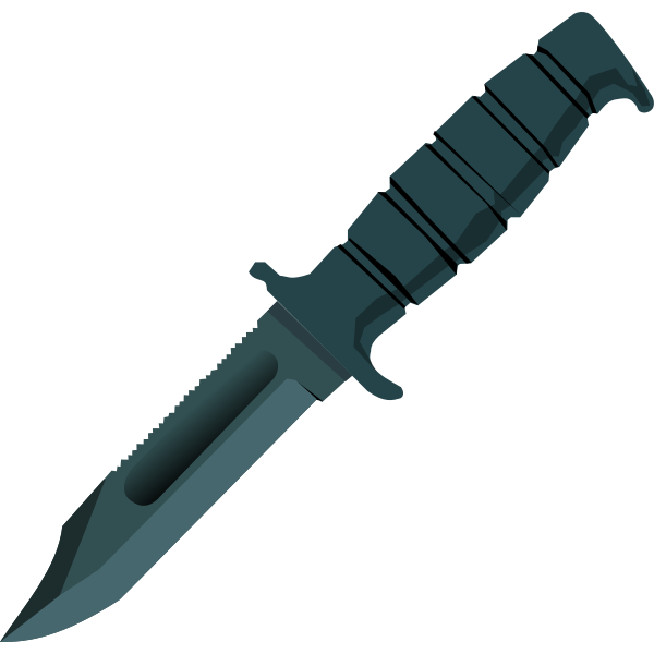 Knife with rubber handle vector graphics