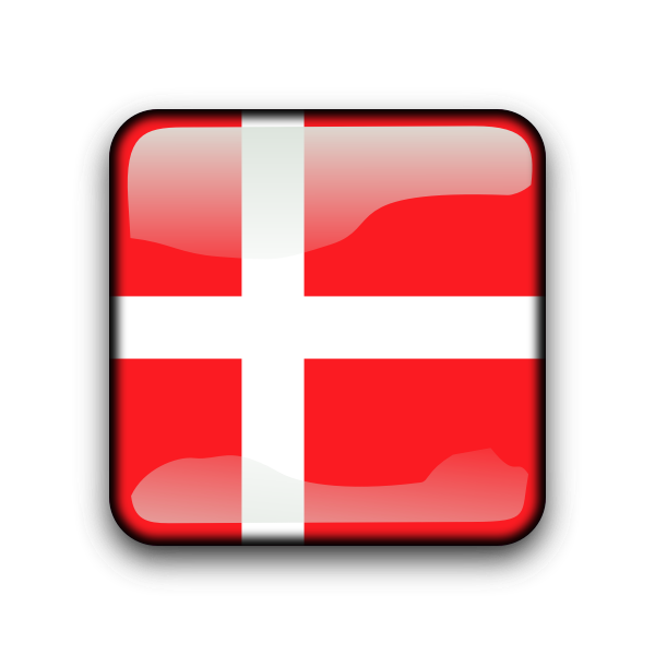 Denmark flag inside glossy label