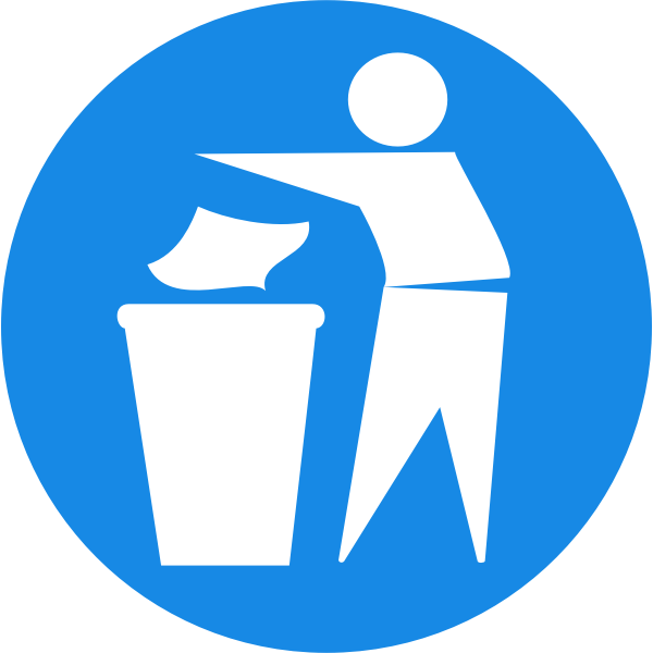 Dispose of rubbish in bin sign vector illustration