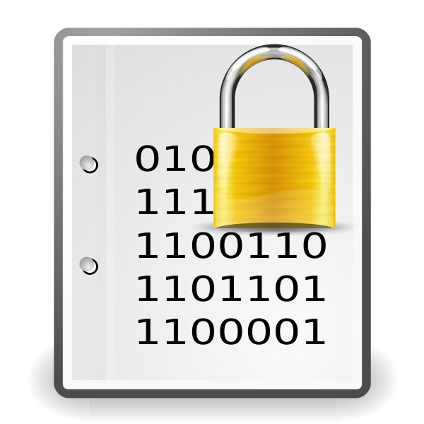 Encrypted document yellow sign vector clip art