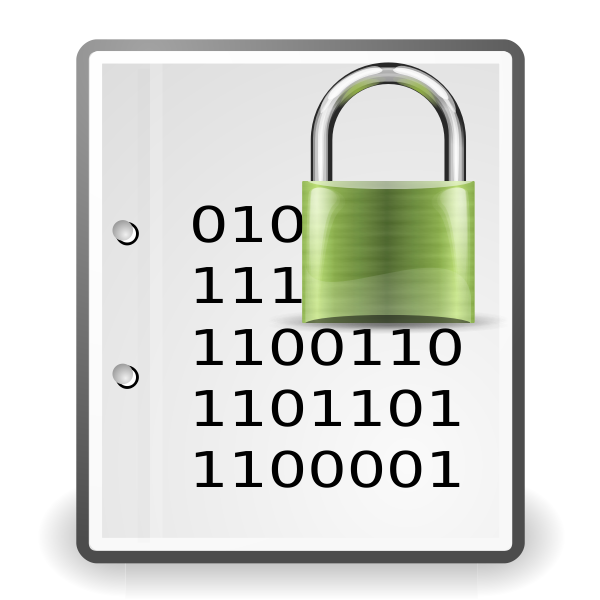 Encrypted document green icon vector graphics