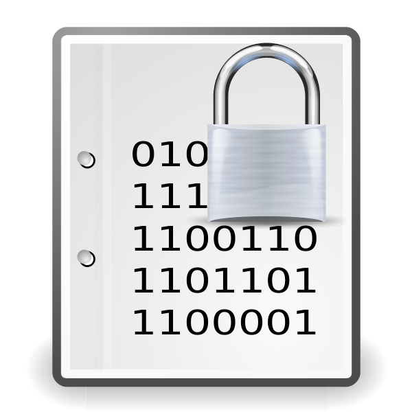 Vector image of encrypted document silver icon