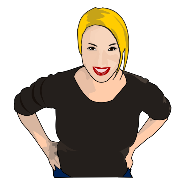 Vector graphics of blonde housewife