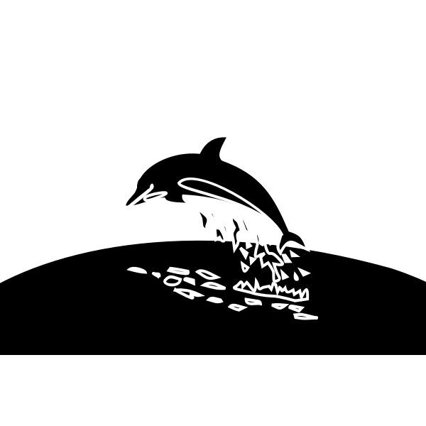 Vector drawing of diving dolphin