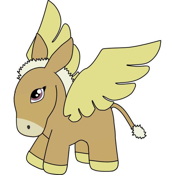 Brown and gold donkey pegasus