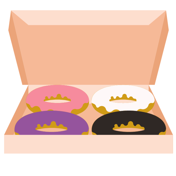 Donuts in a takeaway box