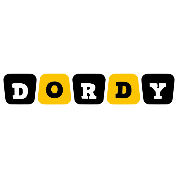 Dordy text black and yellow