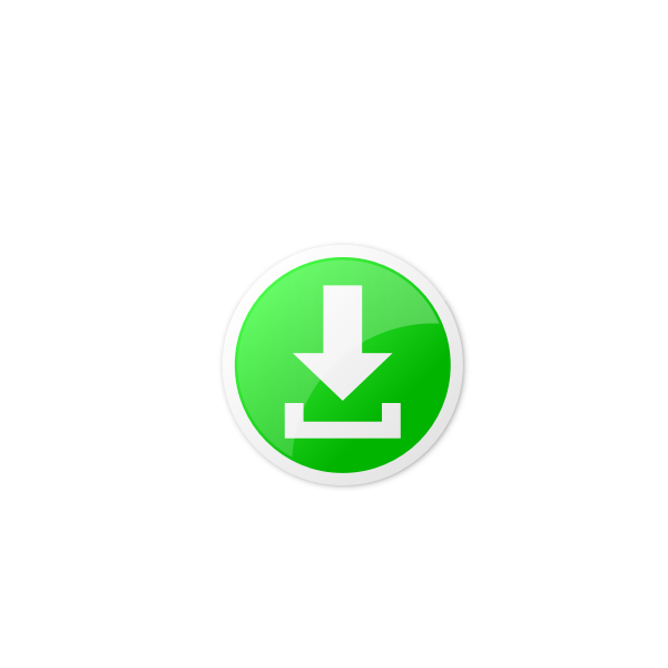 Vector drawing of green round download icon