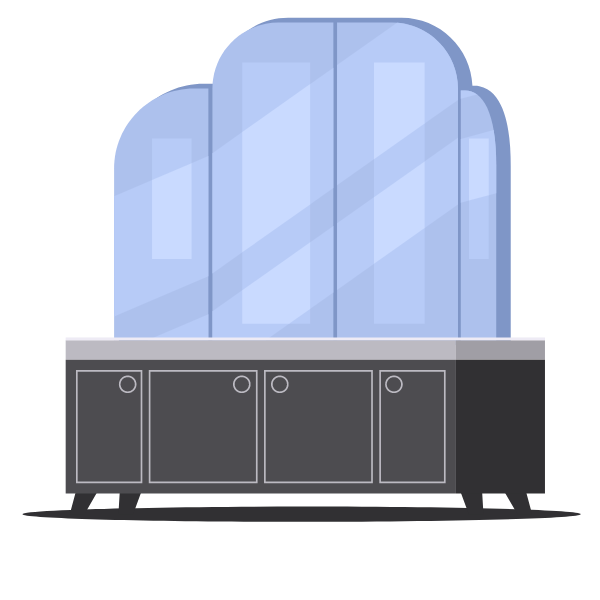 Dresser with a big mirror