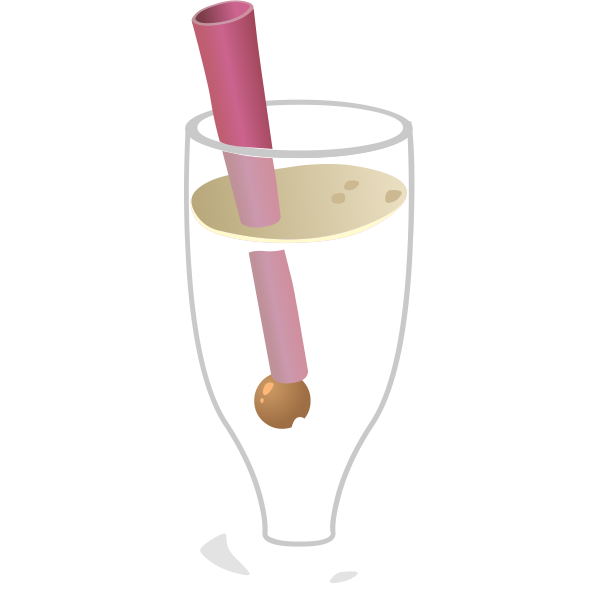 Bubbly drink with straw in glass vector image
