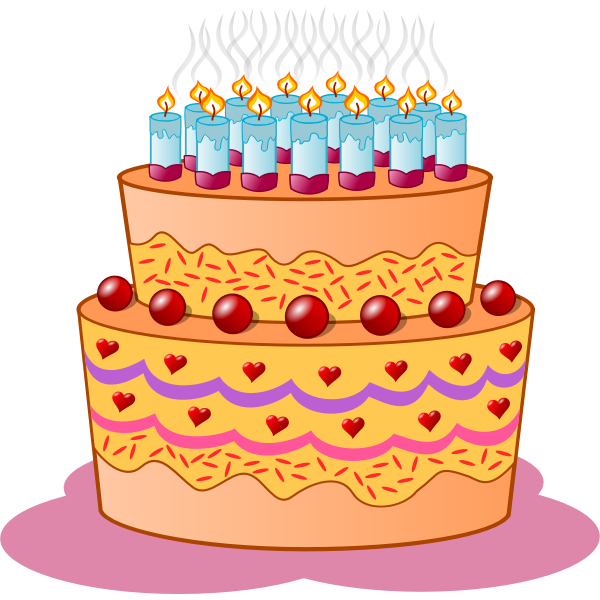 Birthday cake vector clip art image