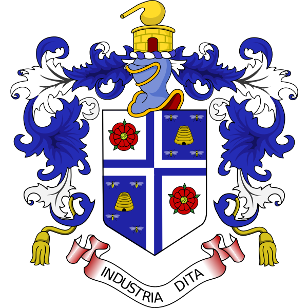 Vector image of coat of arms of industria dita