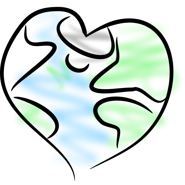 Earth heart vector image