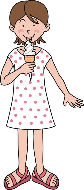 Girl eating ice cream