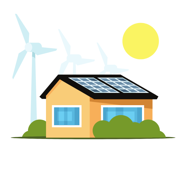 House powered with green energy