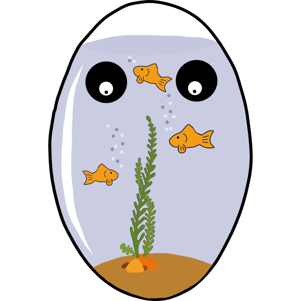 Egg shaped aquarium vector image