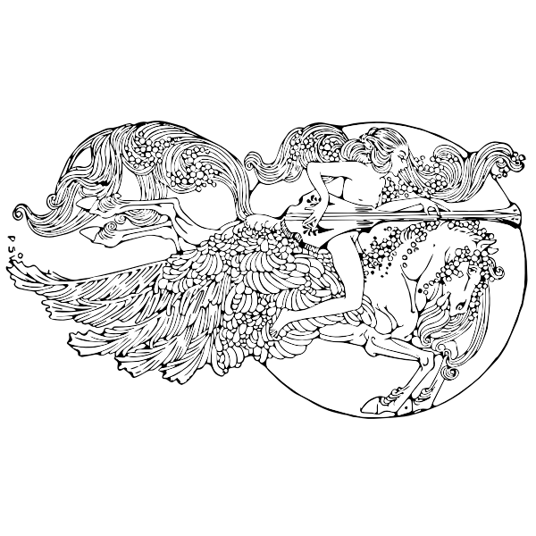 Elaborate pegasus bw