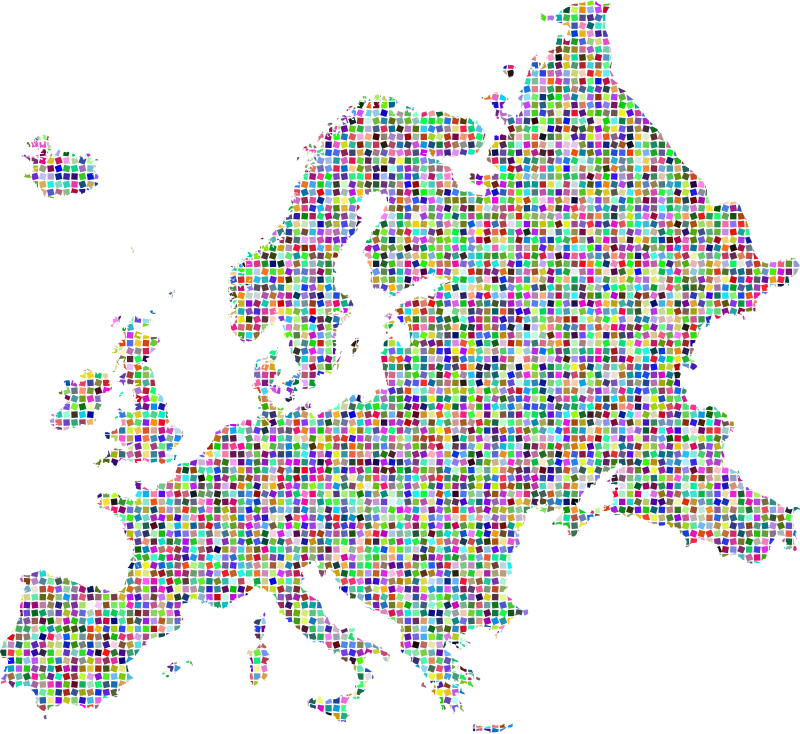 Europe Map Mosaic Pattern