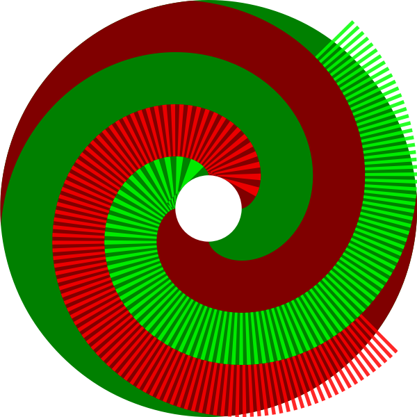 Vector clip art of green shaded circle with separate lines