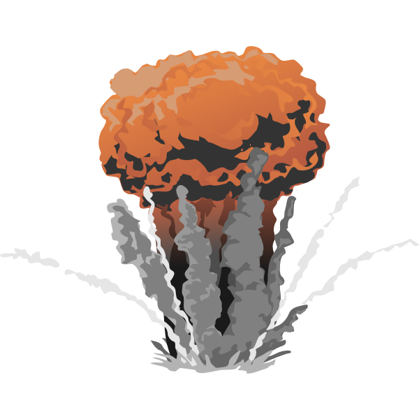 Color mushroom cloud vector image