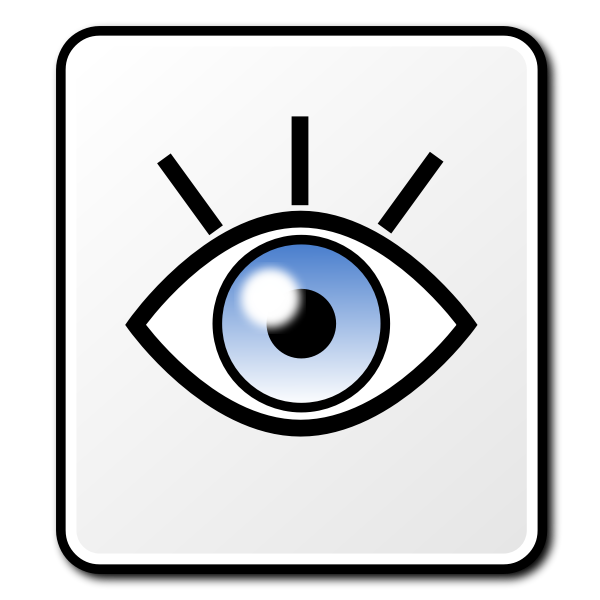 Vector clip art of sparkling eye square vector sign