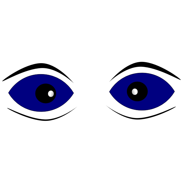 Staring blue eyes vector illustration
