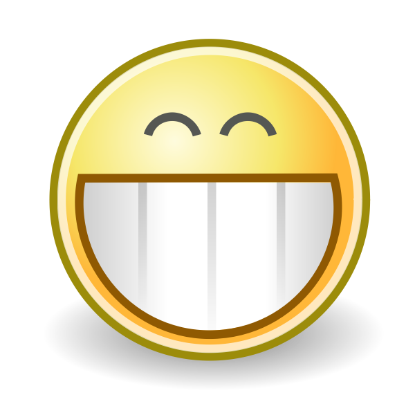 Vector graphics of huge grin face smiley