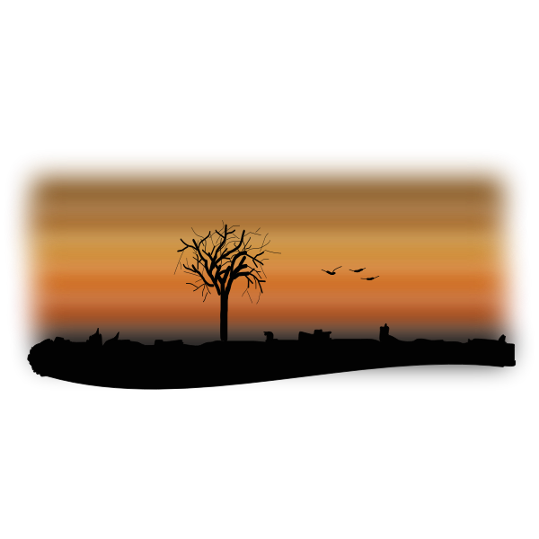 Silhouette vector clip art of fall landsape