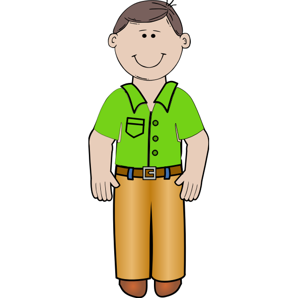 Vector illustration of daddy in green shirt