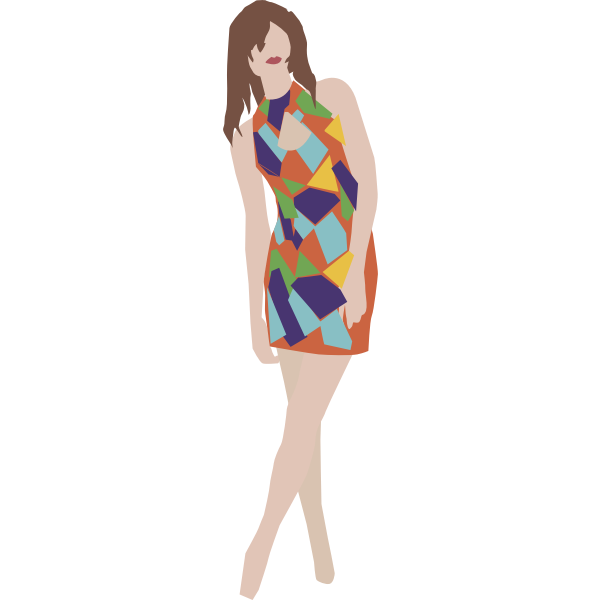 Vector image of girl posing