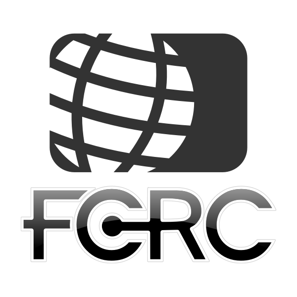 FCRC globe logo vector illustration in black and white