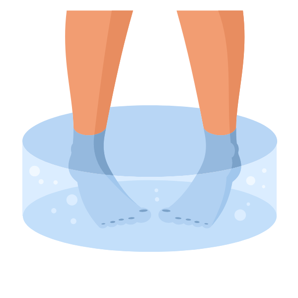 Feet submerged in water