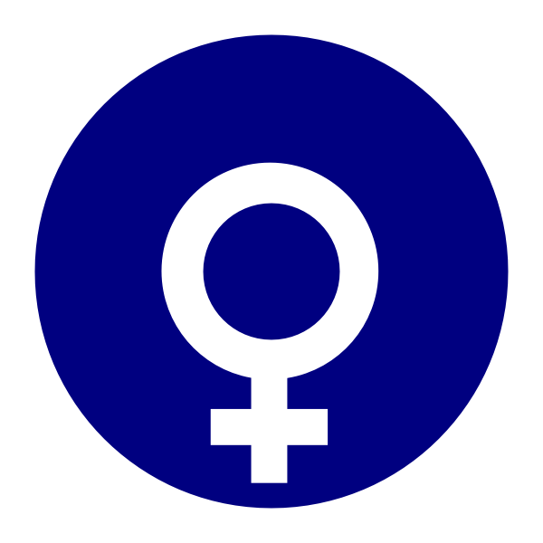 Vector clip art of gender symbol for females on blue background