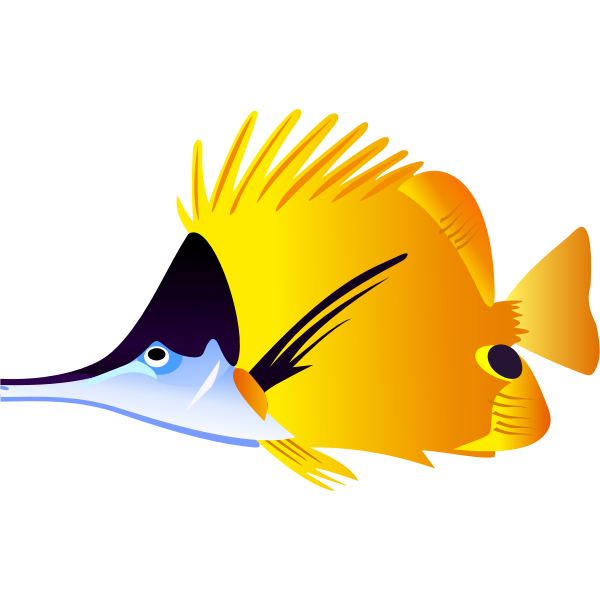 Black and yellow fish vector illustration