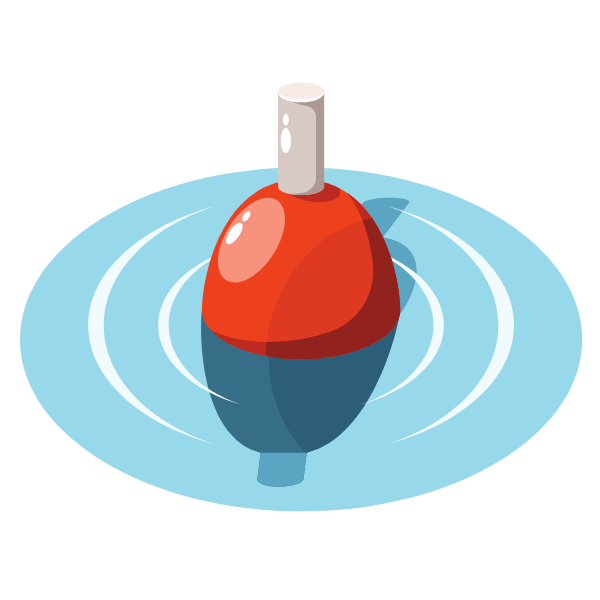 Fishing float in the water