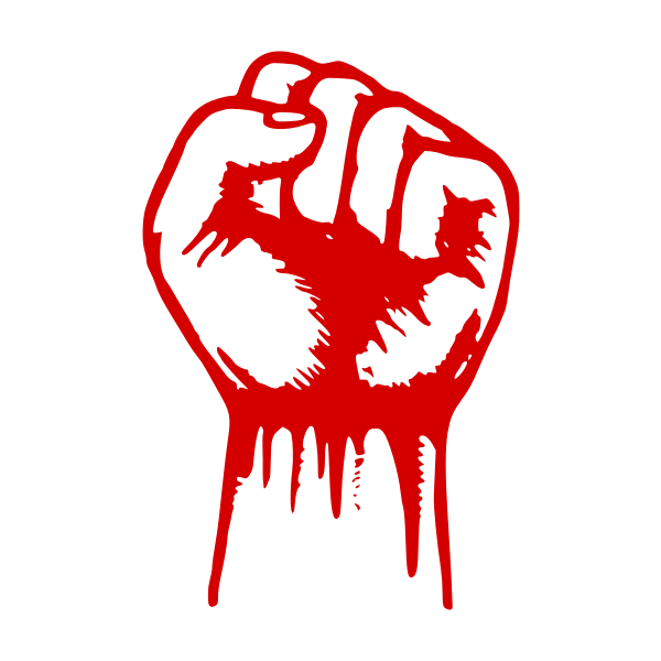 Raised fist vector drawing