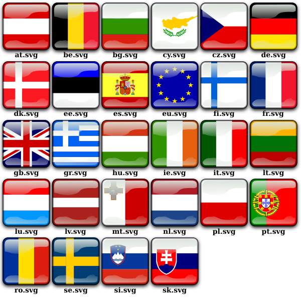 Flags of Europe vector pack