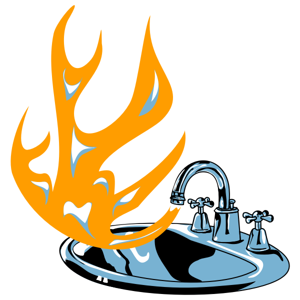 flaming sink