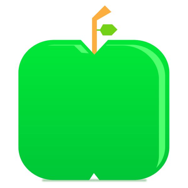Flat Green Apple Minimal Glossy