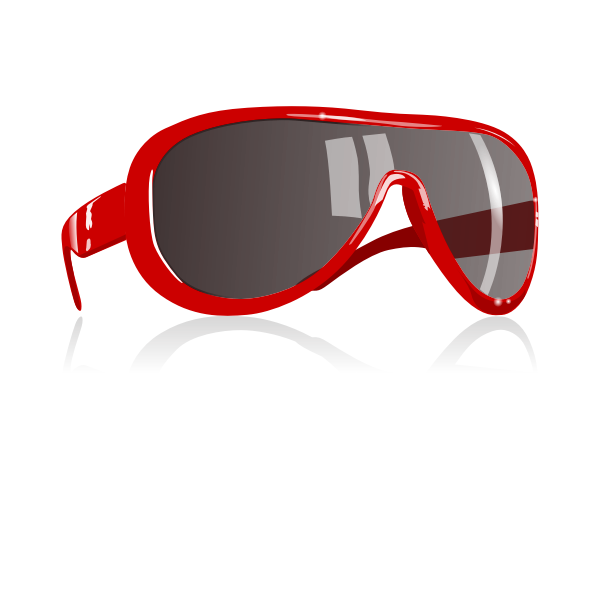 Photorelistic vector image of sunglasses with red frame