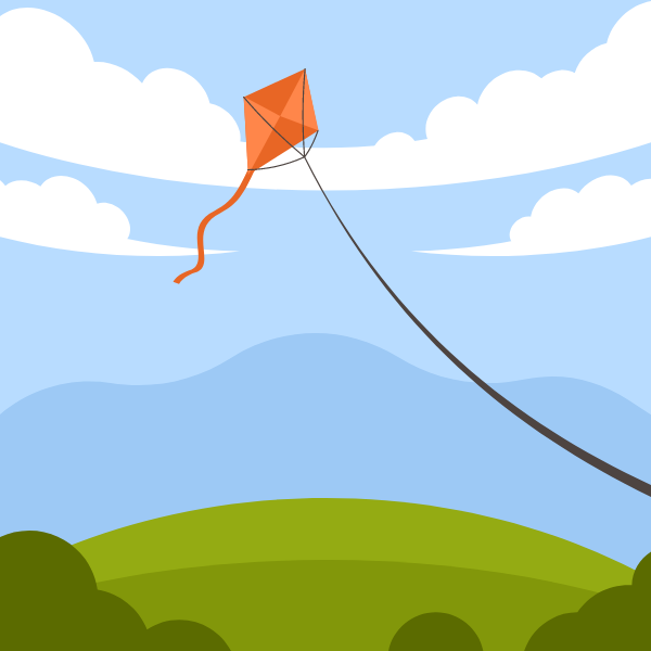 Flying kite in the nature