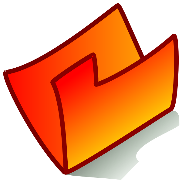 Vector graphics of orange PC folder icon