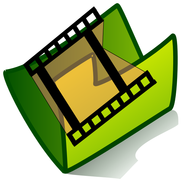 Vector graphics of video green folder icon